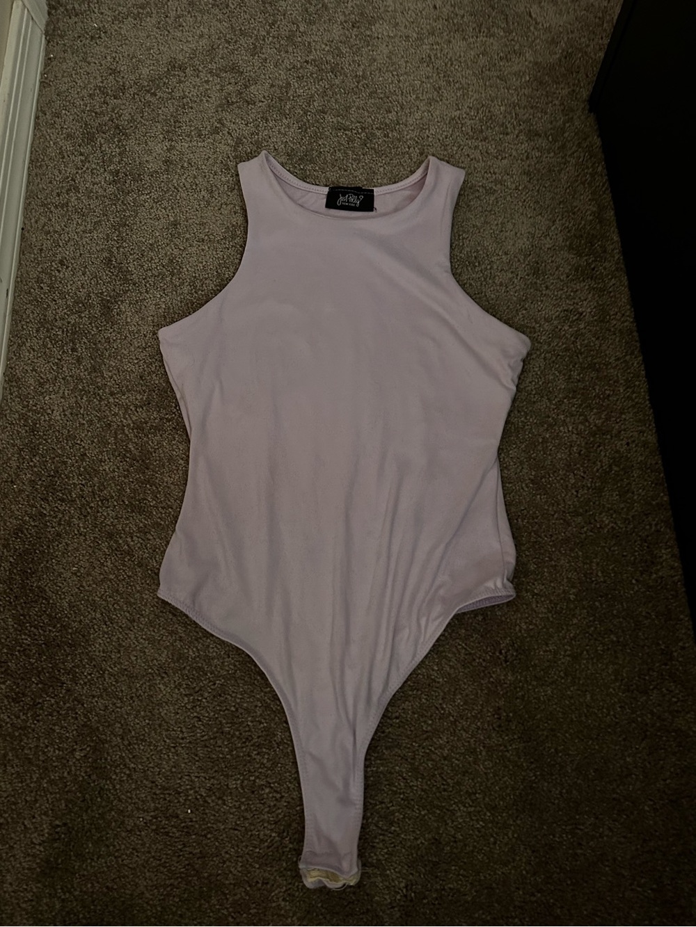 Just Polly Lilac Sleeveless Bodysuit Size Medium 0540